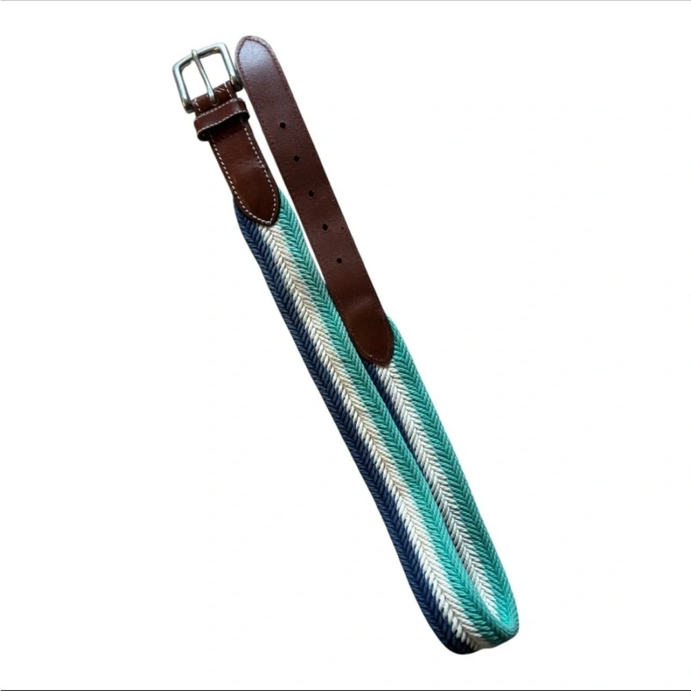 Vineyard Vines Youth or Men’s Woven Braided Stretch Leather Belt Size 30